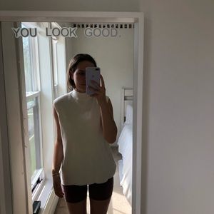 like new white turtleneck long sweater vest